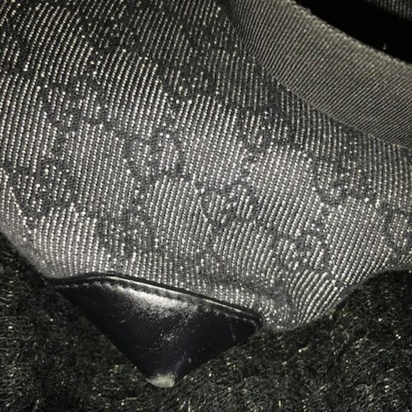 Gucci Vintage Black GG Canvas Handbag/ Shoulder Bag / Tote - 1990's - Picture 6 of 16